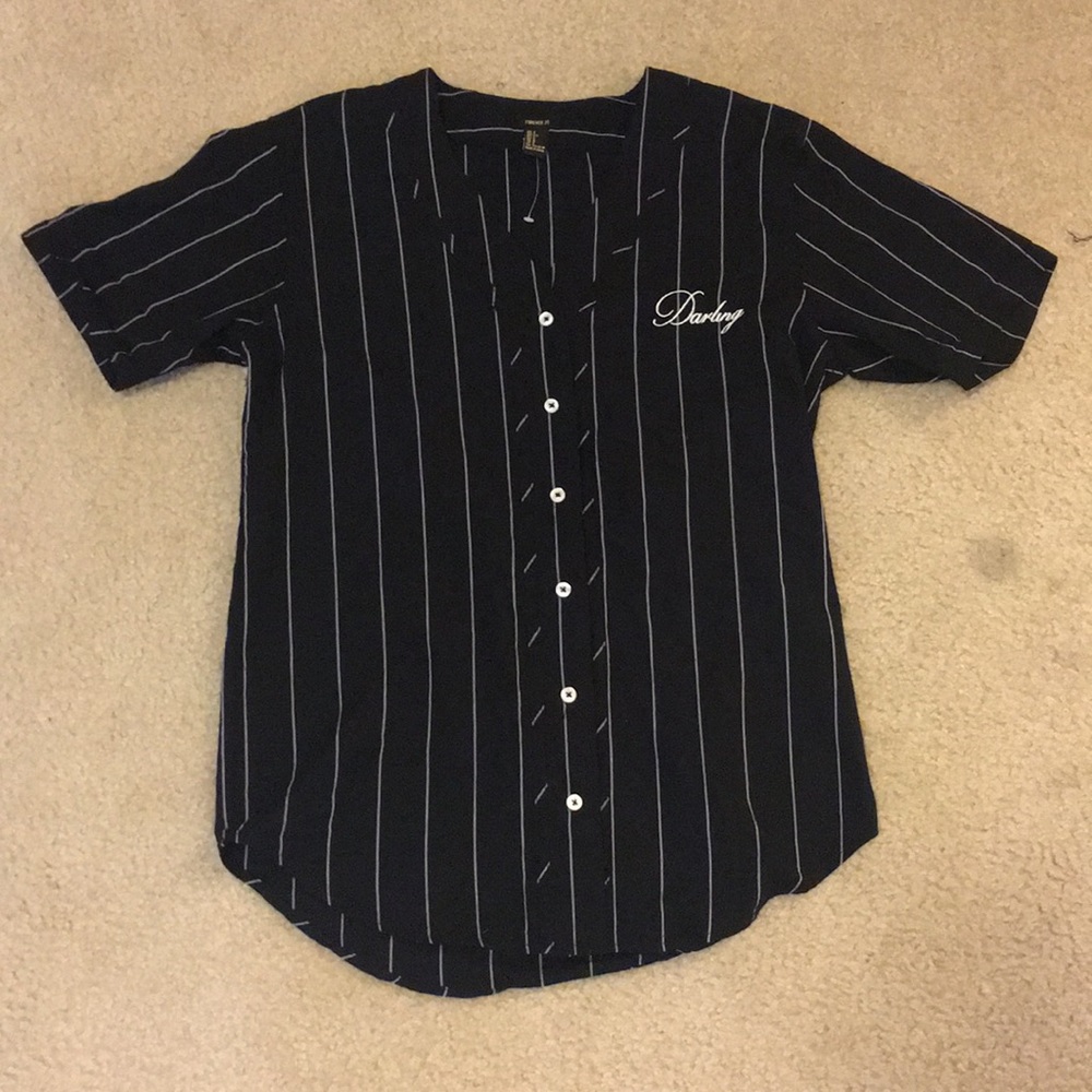 “Darling” button up “baseball tee” from forever 21